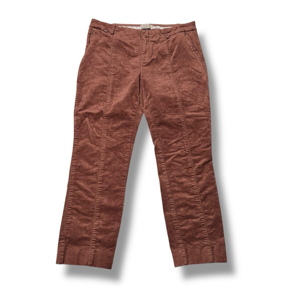 The Essential Slim By Anthropologie Velvet Trousers Brown Women's Size 8 - 30x34